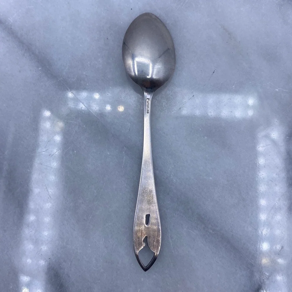 Sterling Silver Yellowstone Park Twin Cubs Souvenir Spoon 4 Inch Vintage Silver